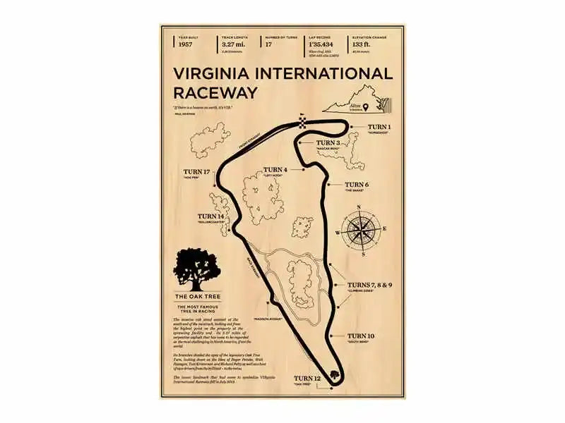 Vintage-style beige textured canvas wall art of virginia international raceway for monaco grand prix decorbites
