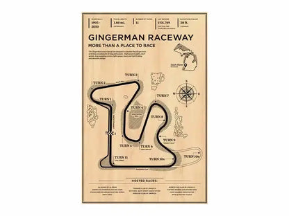 Beige vintage-style canvas wall art by decorbites featuring black ink monaco grand prix gingerman raceway layout