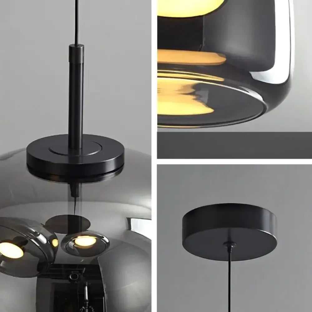 Modern nordic pendant light decorbites™ with black matte finish and reflective glass shades in a sleek minimalist design