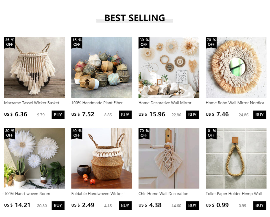 Macrame tassel wicker basket with cream fringed tassels and natural handles for moroccan bohemian wall decor tapestry