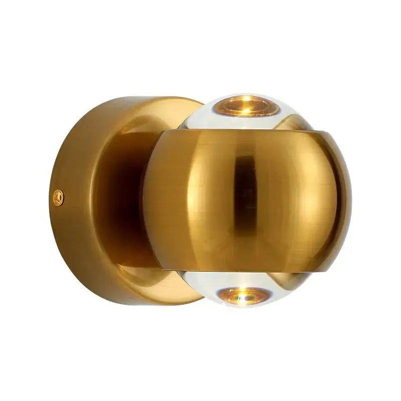 Decorbites™ moroccan modern black brass led wall lamp with gold-finished spherical brass led wall sconce and two lights