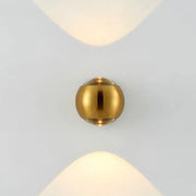 Decorbites™ moroccan modern black brass led wall lamp with gold-toned spherical brass led wall sconce and frosted diffuser