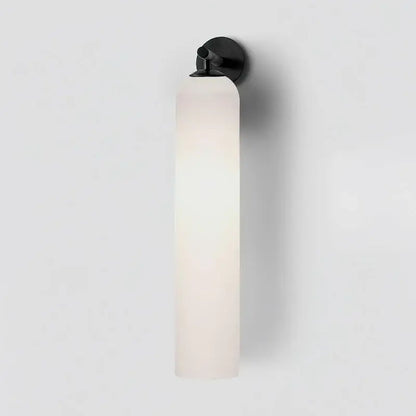 Decorbites™ sleek glass wall sconce with frosted glass shade and black metal bracket for energy-efficient led bulbs