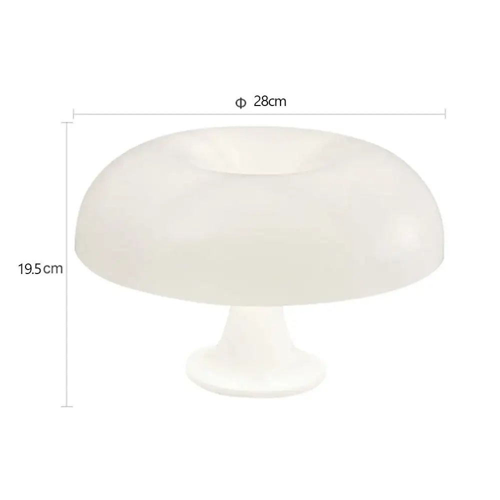 DecorBites™ sleek opaque white mushroom table lamp with smooth dome and usb plug for minimalist modern bedroom use