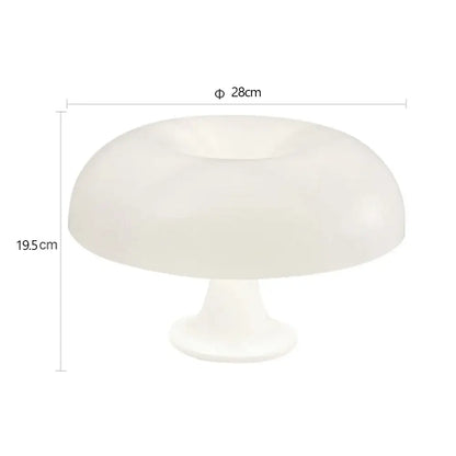 DecorBites™ sleek opaque white mushroom table lamp with smooth dome and usb plug for minimalist modern bedroom use
