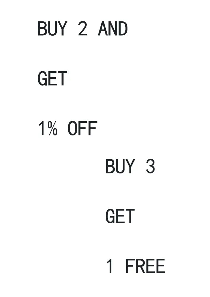 Black text on white background advertising buy two get one percent off and buy three get one free on retro kraft paper DecorBites™ NANA anime posters 2021 arrivals