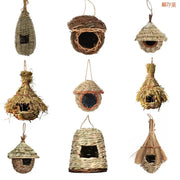 Handwoven natural grass bird cage with rustic style birds nest design for outdoor decor by decorbites