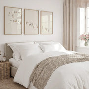Beige knitted throw blanket with a chunky textured knit pattern complementing the decorbites neutral canvas wall art set