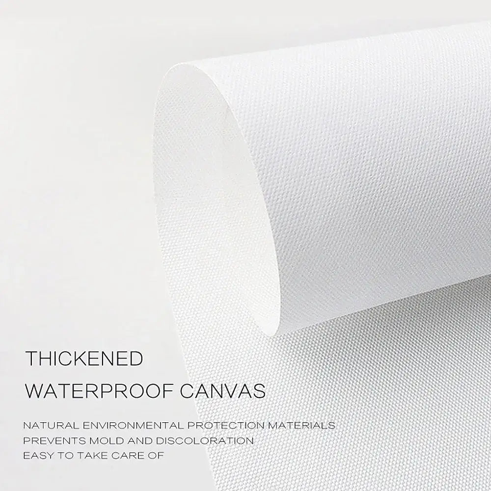 A roll of thickened white waterproof canvas with textured weave for decorbites™ neutral canvas triptych wall art set