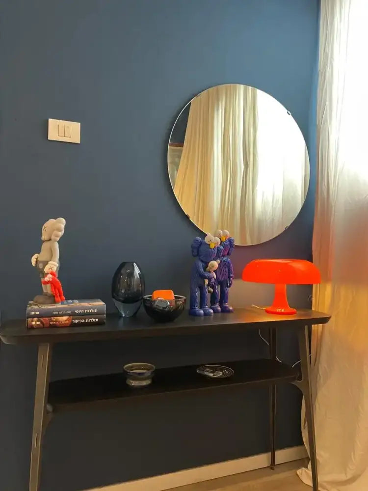 DecorBites™ vibrant orange led mushroom table lamp with glossy finish for hotel bedroom and living room lighting