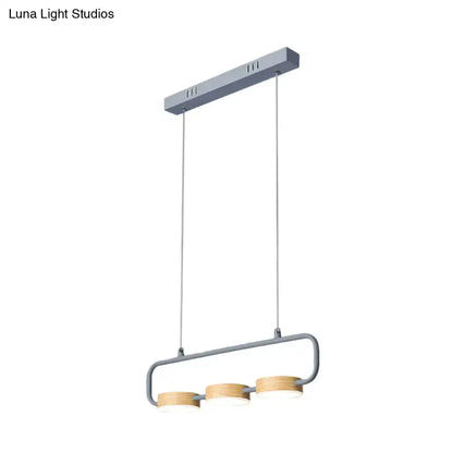 DecorBites Nordic 3-light hanging pendant with metal frame and wooden shades adds modern touch to kitchen island lighting