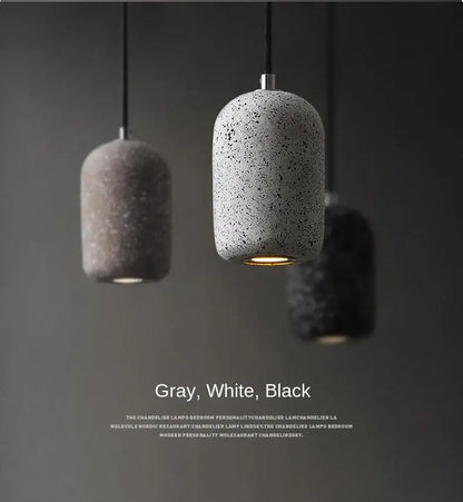 Decorbites™ nordic cement pendant lamp with gray speckled concrete finish and warm industrial style lighting