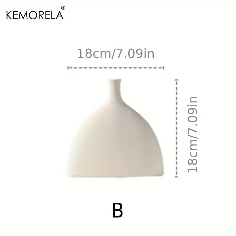 Cream-colored nordic ceramic vase with sleek modern design and smooth rounded contours for home decor accent