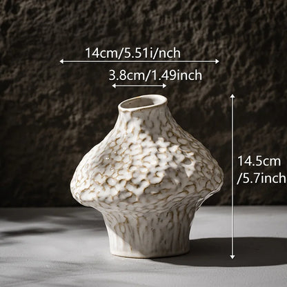 Nordic Ceramic Vase with Pampas Grass - B - Vase