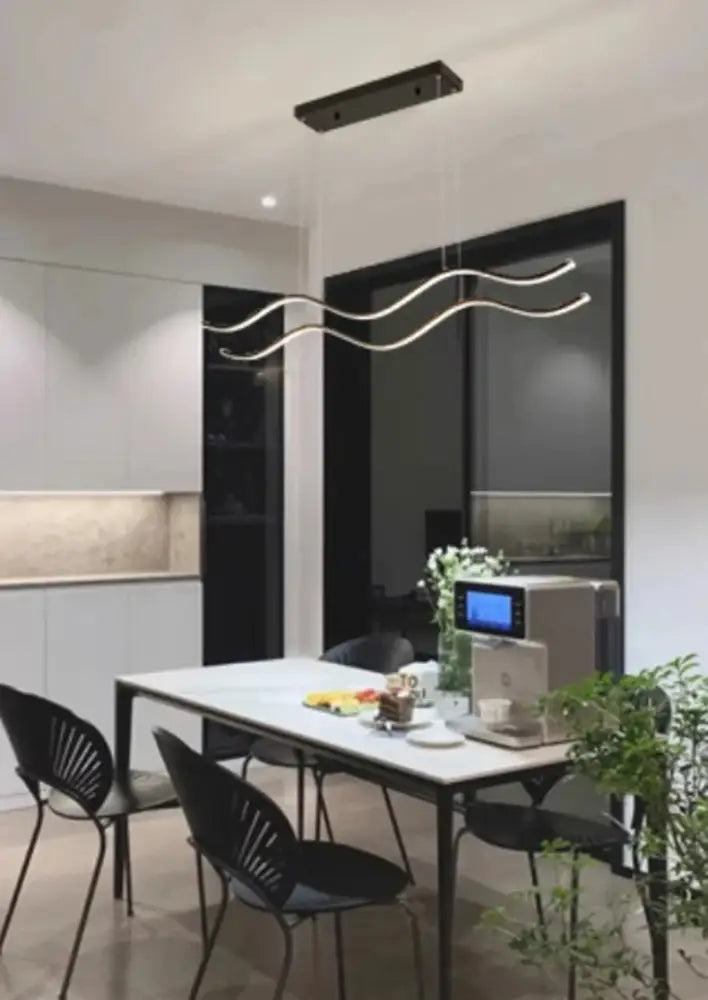 DecorBites™ nordic chandeliers with sleek silver metal arms and black fixture pendant lights for dining room lighting