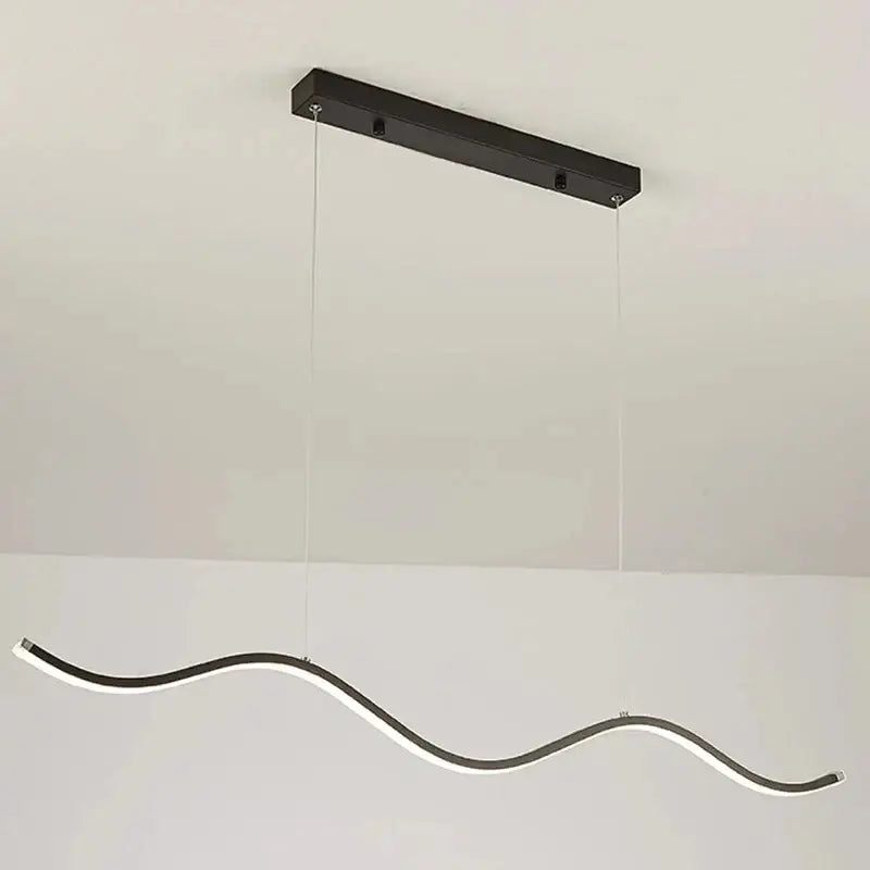 Modern black and white wavy led pendant light from decorbites™ nordic chandeliers for dining room lighting