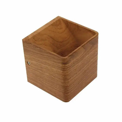 A square decorbites™ nordic faux wooden wall light with smooth light brown finish and visible wood grain