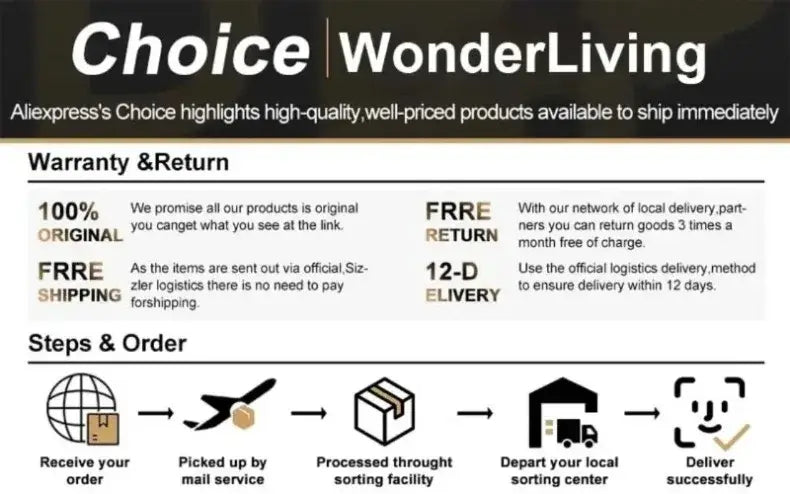 Choice wonderliving logo with white text on a dark background for DecorBites nordic glass vase home decor product