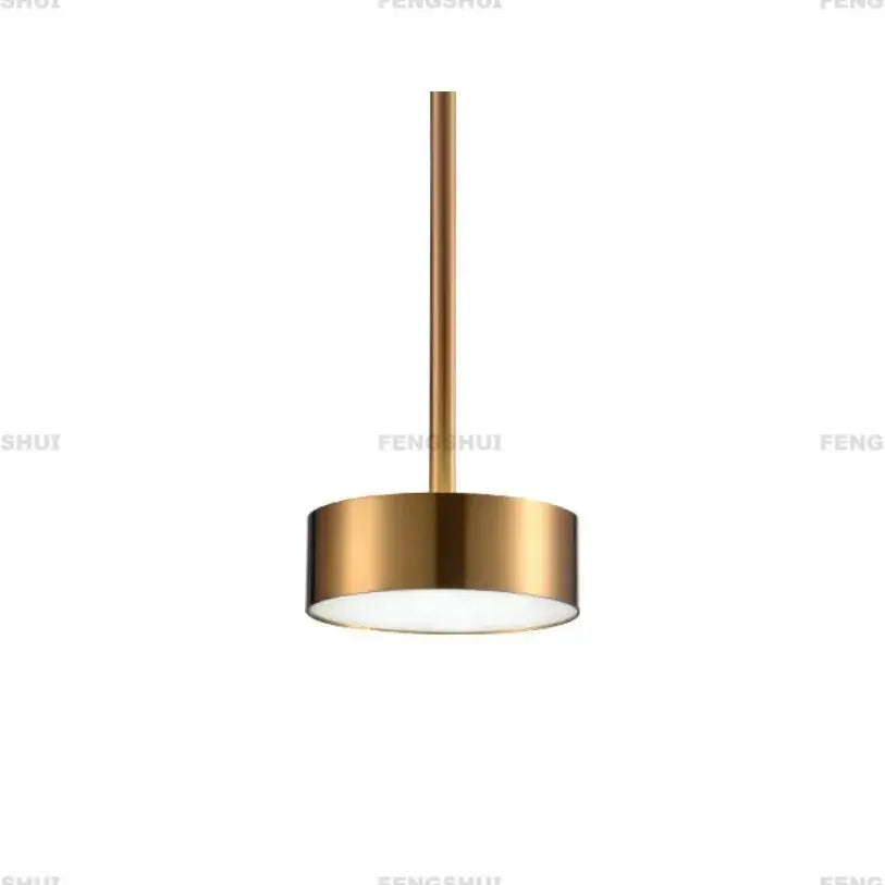 A sleek cylindrical nordic led bubble pendant light with brushed gold finish and frosted glass diffuser by decorbites
