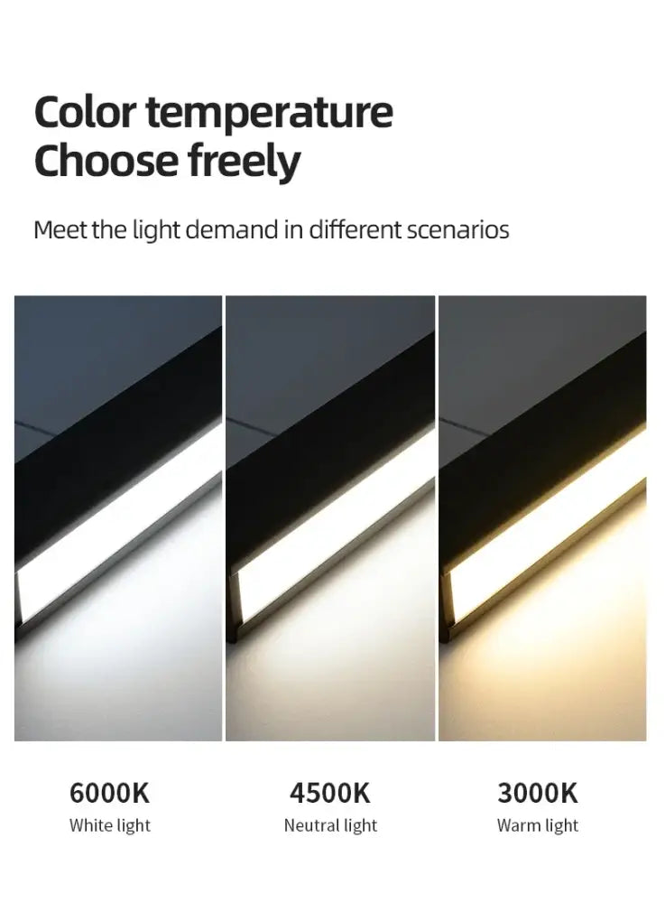Decorbites™ nordic led chandelier with slim black led strip light and customizable white, neutral, or warm lighting options