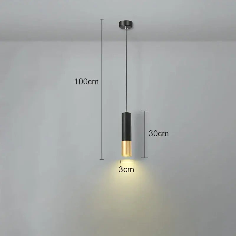 Black and gold cylindrical led pendant light by decorbites with sleek modern design for home decoration