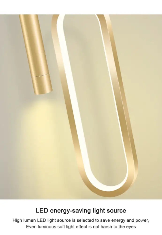 DecorBites™ nordic gold-toned led pendant light with sleek curved design and soft glowing illumination for home decoration