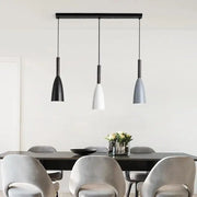 Modern decorbites nordic minimalist three-light pendant light with black white and gray shades for kitchen island lighting