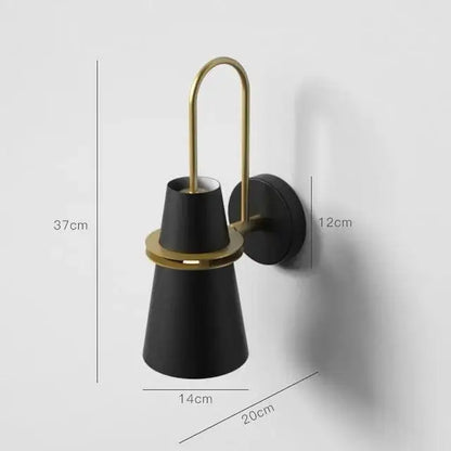 Black and gold decorbites™ nordic minimalist wall lamp with sleek conical shade ideal as a modern minimalist wall lamp