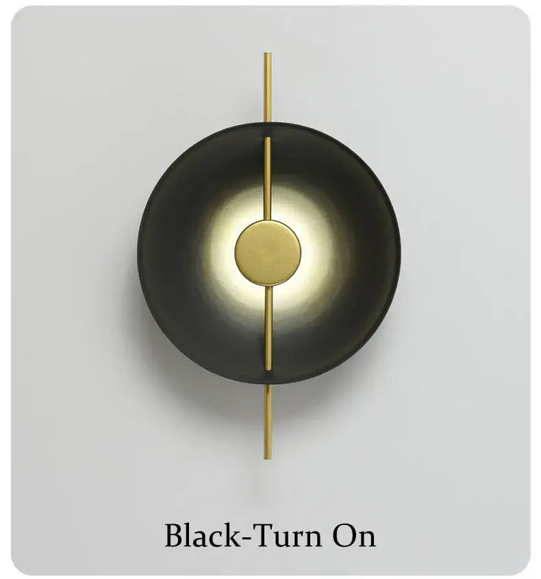 DecorBites™ Nordic modern wall sconce with black matte finish and brass accents vertical rod for modern wall lighting