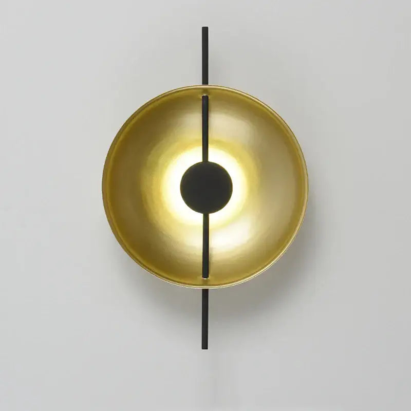 DecorBites™ nordic modern wall sconce gold-toned with matte finish and black vertical accent bar modern wall sconce