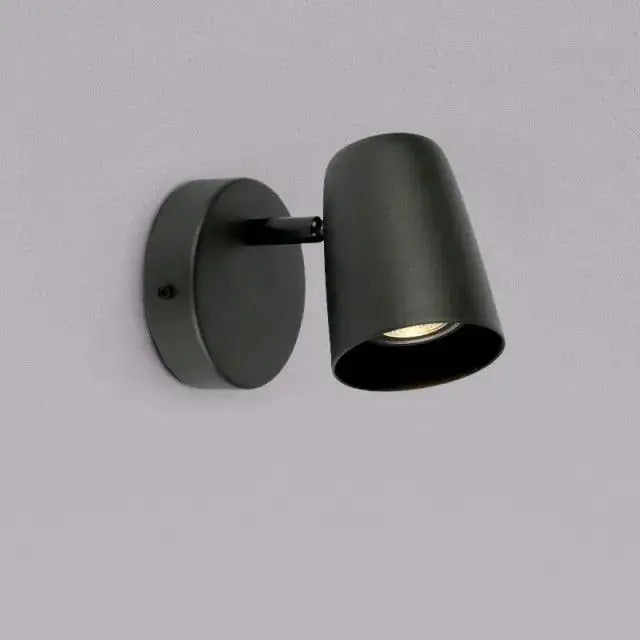 DecorBites™ Nordic modern wall sconces black matte wall-mounted spotlight with cylindrical shade and adjustable arm