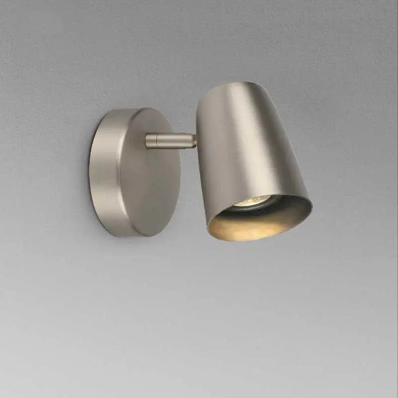 DecorBites™ nordic modern wall sconces brushed nickel spotlight with sleek conical shade and warm-toned bulb