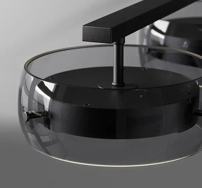 DecorBites™ Nordic pendant lamp with sleek transparent glass dome and matte black frame for warm white or cold white lighting