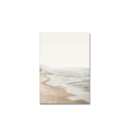 Beige and gray nordic seascape canvas wall art set by decorbites featuring coastal landscape design for home decor