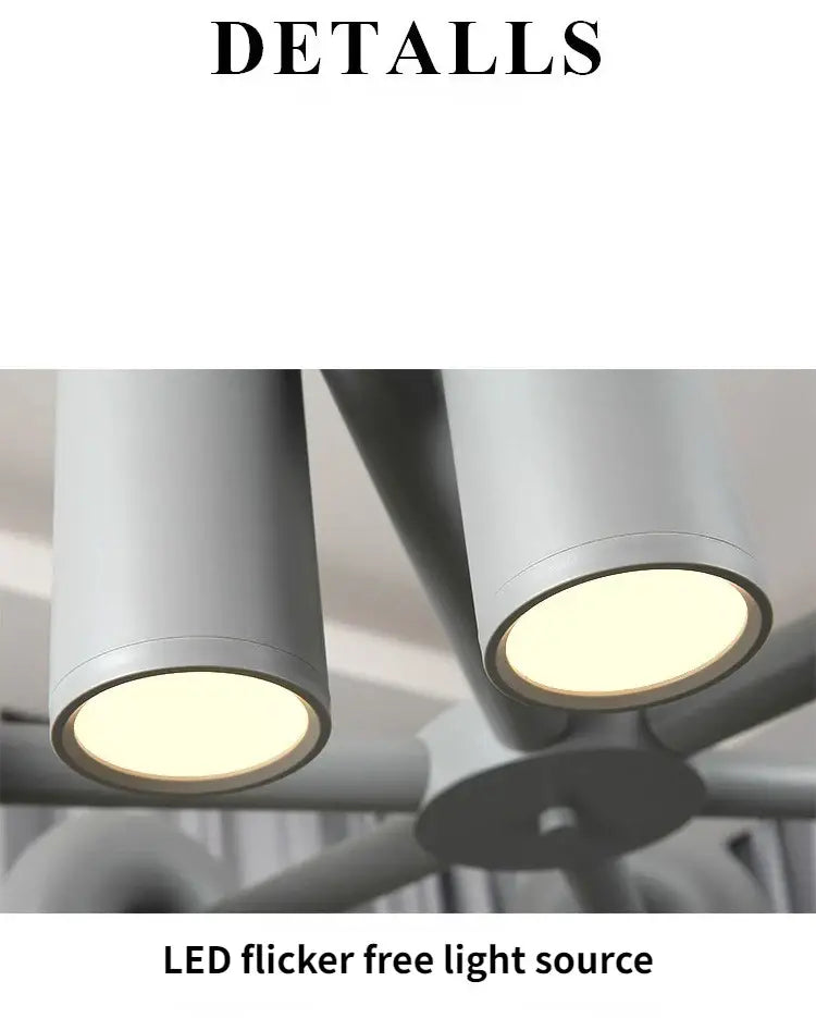 Decorbites™ nordic u shape led ceiling chandelier with modern cylindrical silver led ceiling shape and warm illumination