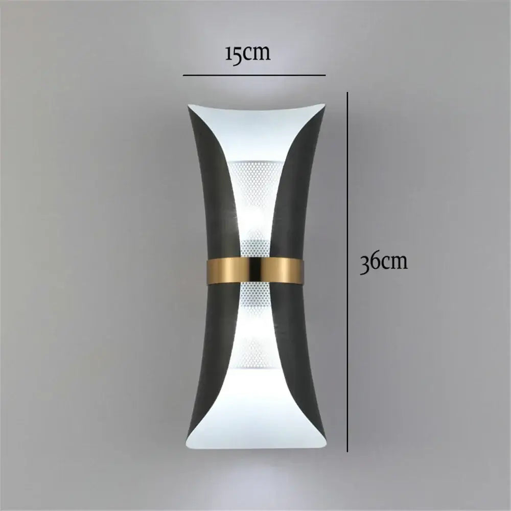 Modern black and white nordic wall lamp with gold accent band by decorbites for stylish indoor lighting