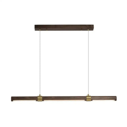 Modern wood island pendant with dark wood finish and brass accents decorbites™ nordic wood island pendant for dining table