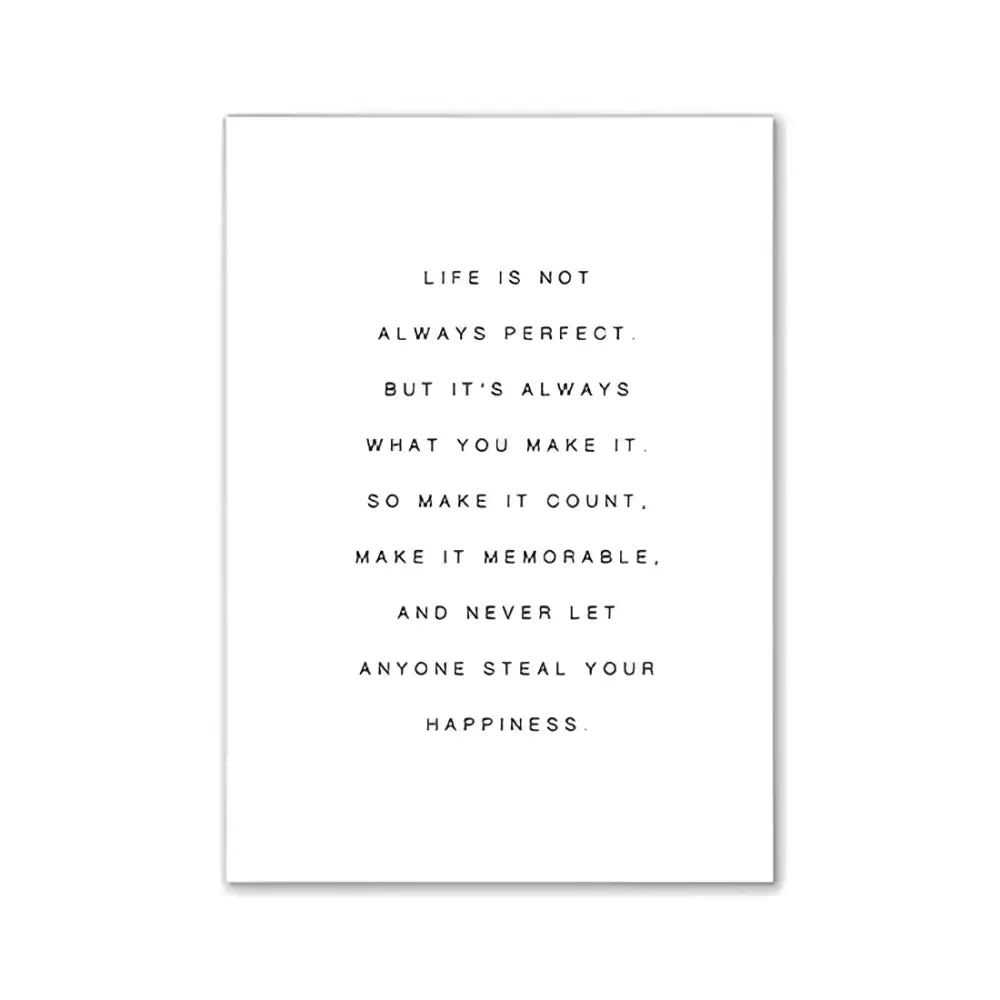White rectangular art print with black minimalist typography from decorbites™ pink aesthetic wall art for modern room decor