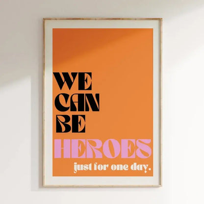 Decorbites™ pink music lyrics wall art canvas in orange and pink colors framed in light wood wall art canvas