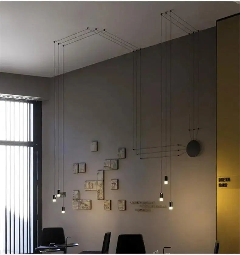 Modern black metal decorbites plug-in hanging lights feature minimalist geometric designs for stylish ceiling lighting