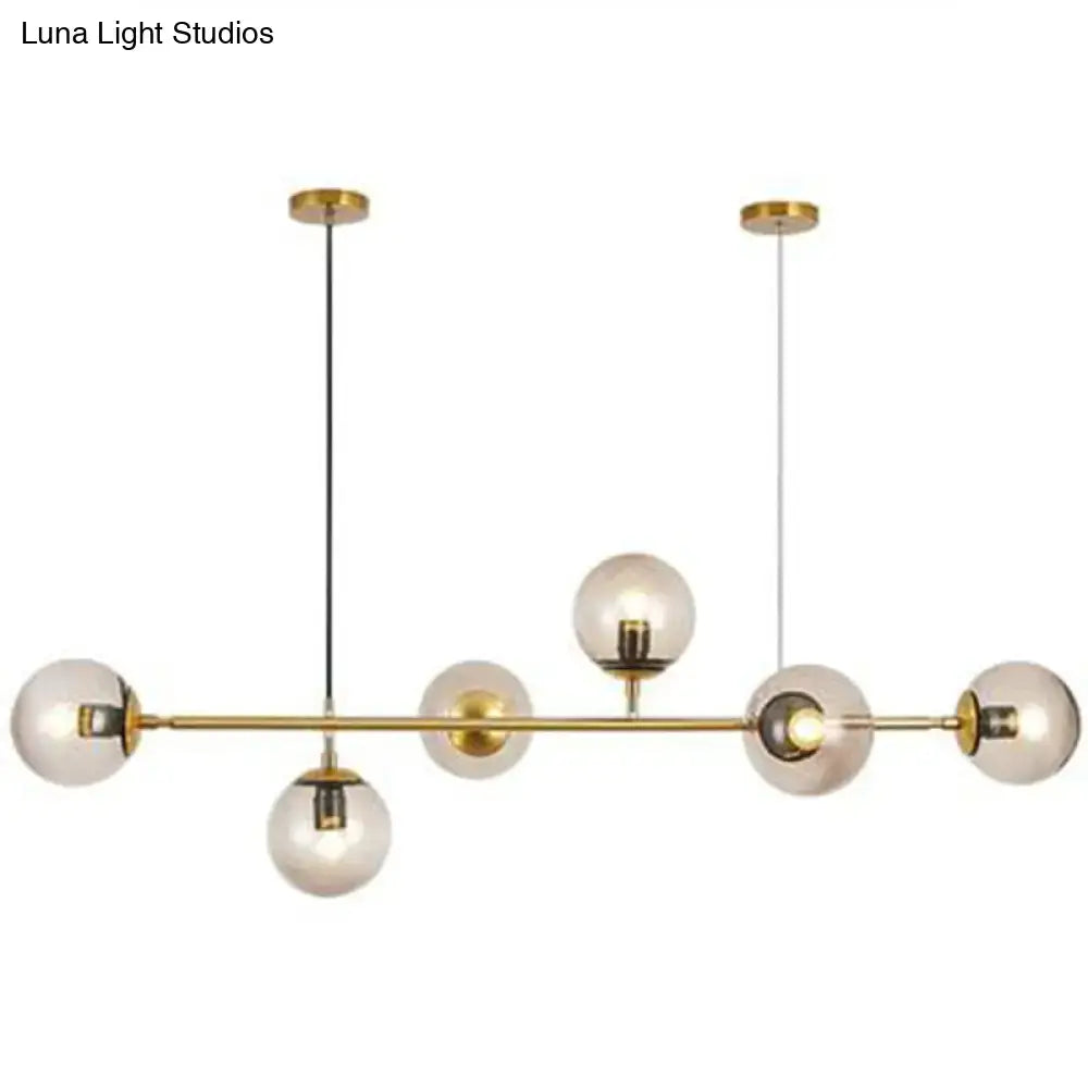 Decorbites postmodern gold island pendant set of 6 brass with five frosted glass globes e26 e27 220v-240v 110v-120v
