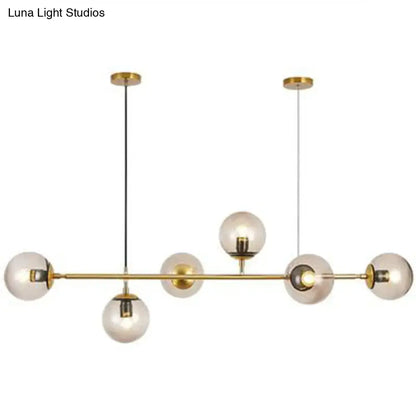Decorbites postmodern gold island pendant set of 6 brass with five frosted glass globes e26 e27 220v-240v 110v-120v