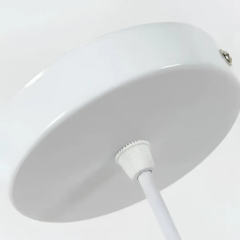 Decorbites™ pot pendant planter light with white circular glossy ceiling fixture and central white cord for hanging