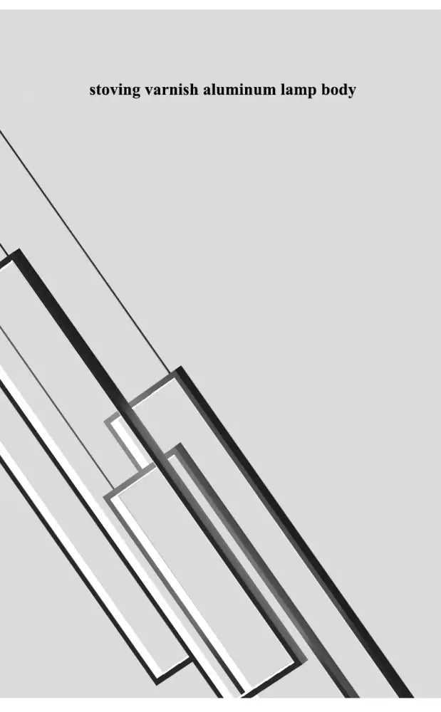 Decorbites™ rectangular led chandelier with stovetop varnish aluminum body and modern luster rectangle design in monochrome