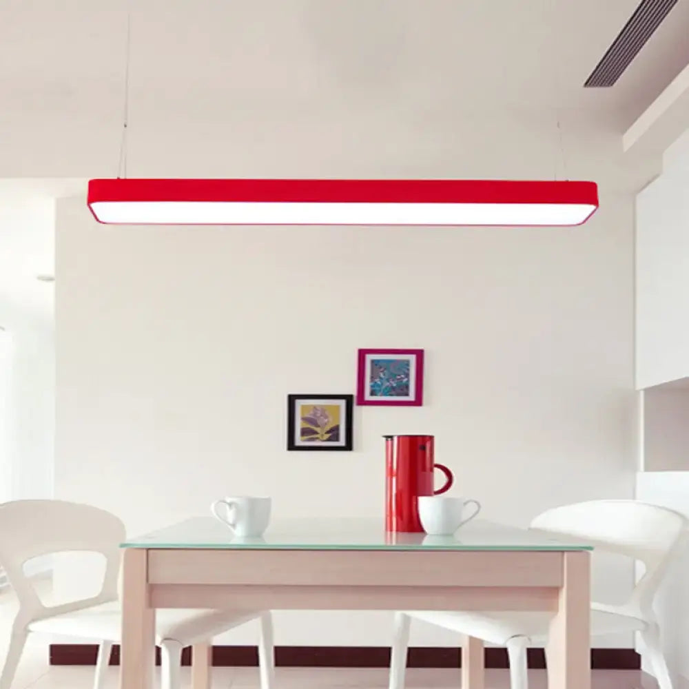 Decorbites red rectangular led ceiling light fixture with acrylic shade for kids room compatible with 220v-240v 110v-120v