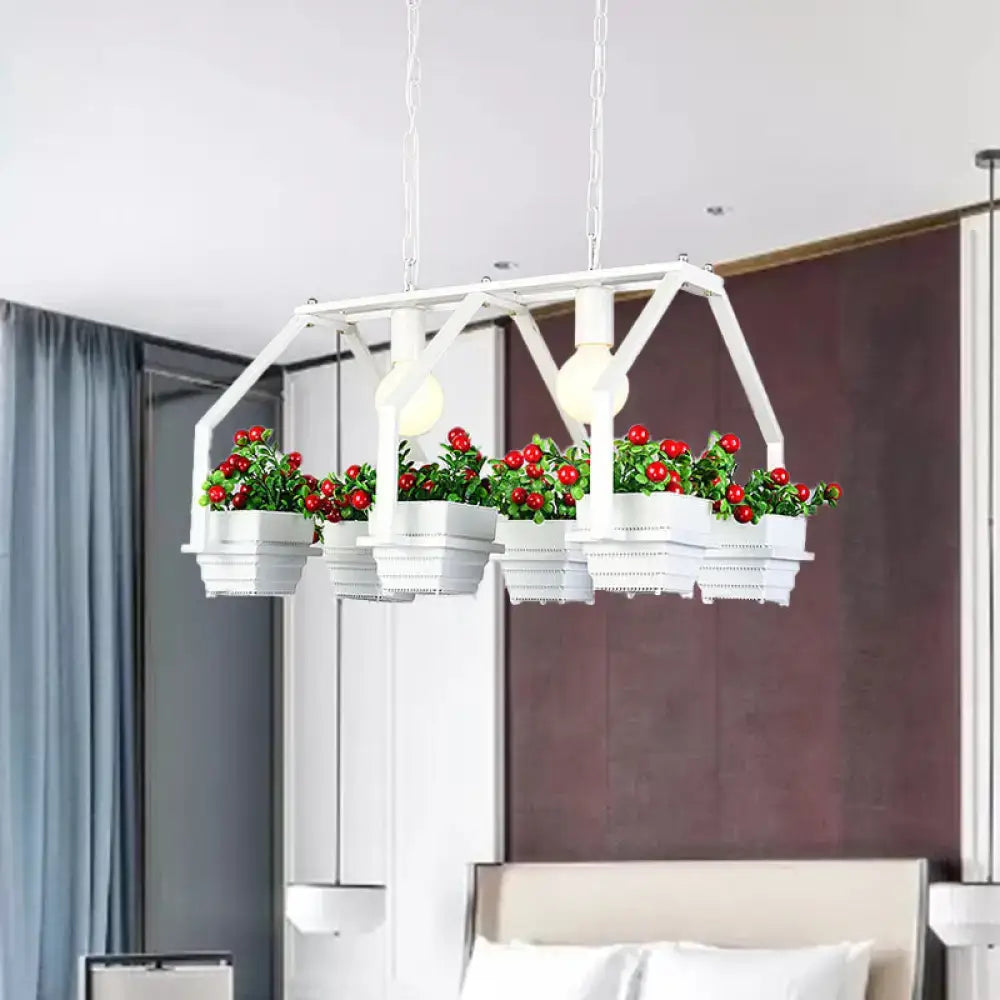 White hanging decorbites™ retro metal island ceiling light with integrated led bulbs black white 220v-240v 110v-120v
