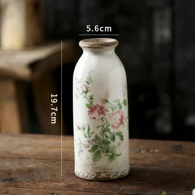 Retro Nordic Ceramic Vases for Home Decor - A - Vase