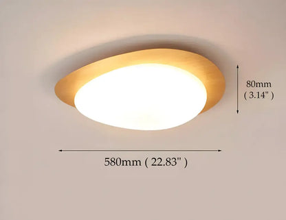 DecorBites™ retro-style ceiling light with warm walnut color and smooth wooden frame ideal for living room use