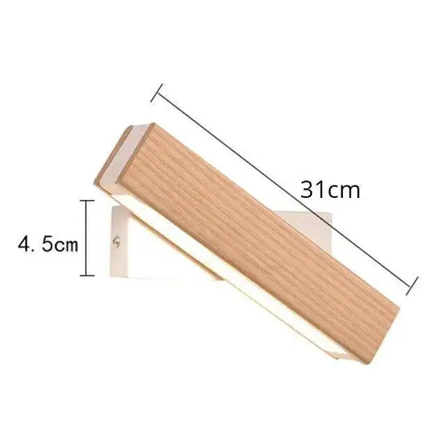 Decorbites™ rotated led modern wall sconce with wooden texture and sleek minimalist design for modern wall lighting