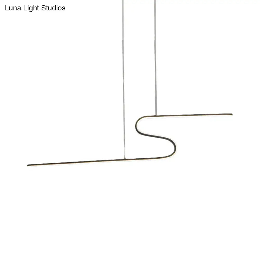 Minimalist black linear pendant light by decorbites featuring sleek metal design and warm white light for modern spaces